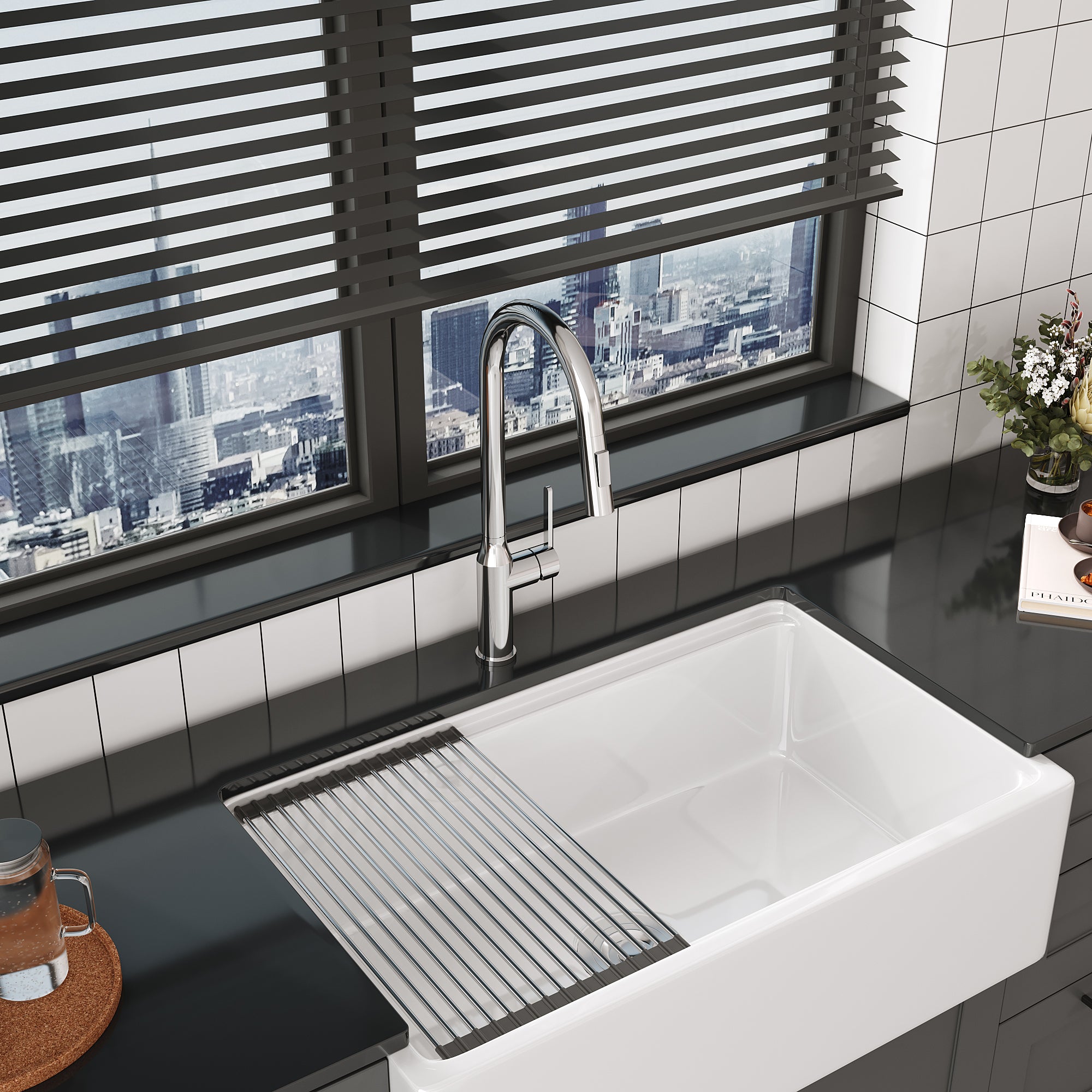 Bothwa Home CUPC Certified Brushed Nickel Pull-down Kitchen Faucet lazy