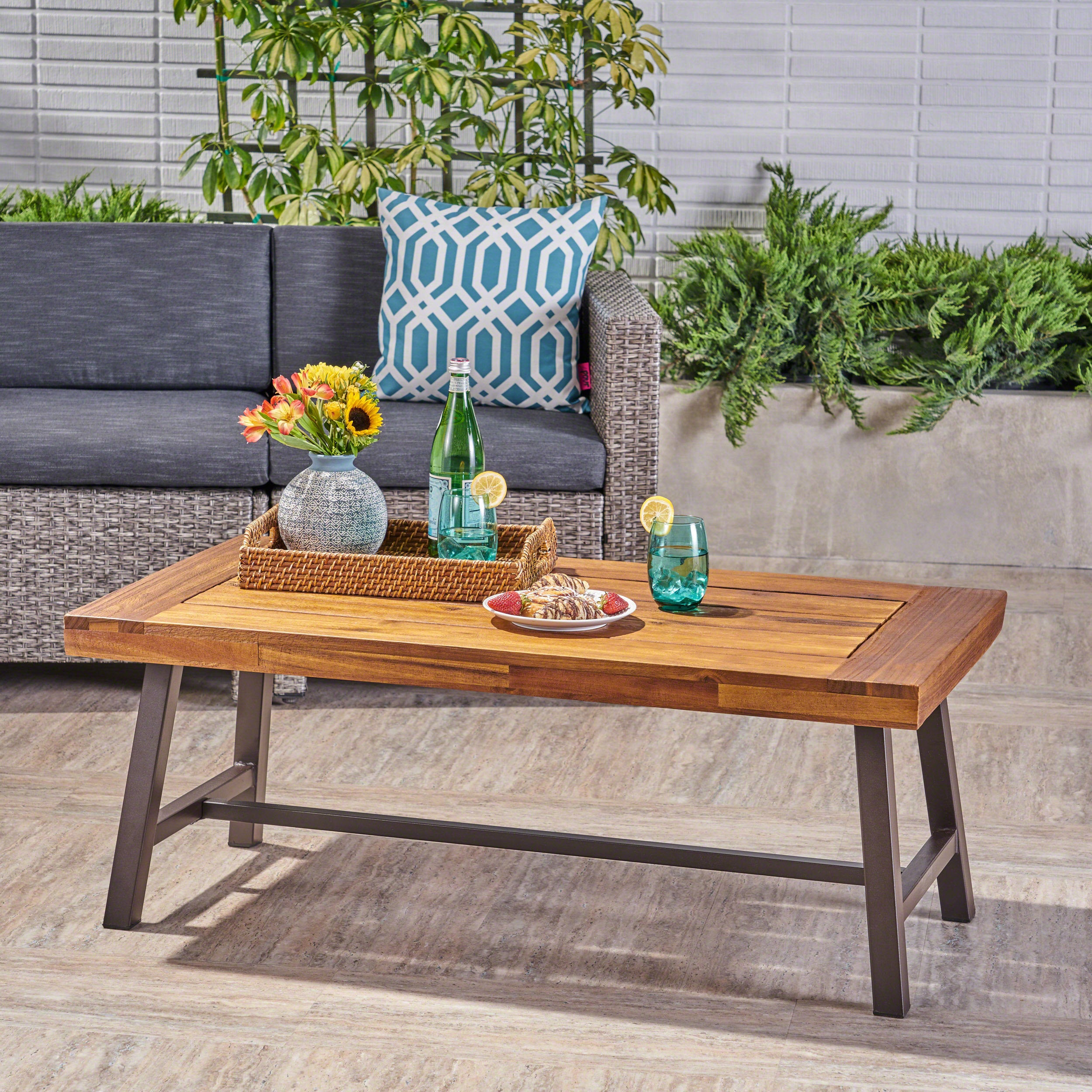 Outdoor CARLISLE COFFEE TABLE for Patio Garden Use Homary