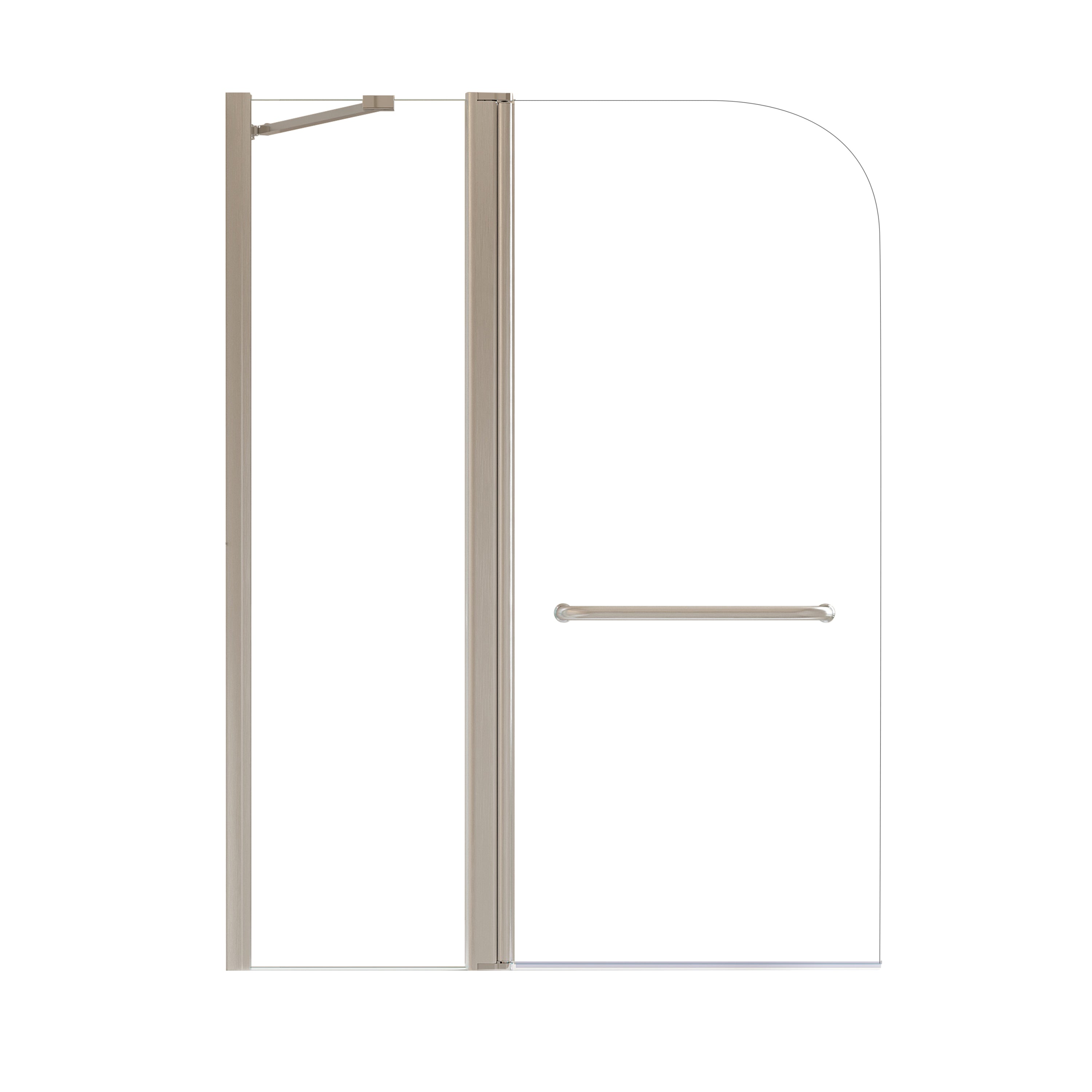 Aluminium Alloy Brushed Nickel Shower Doors Tempered Glass Homary