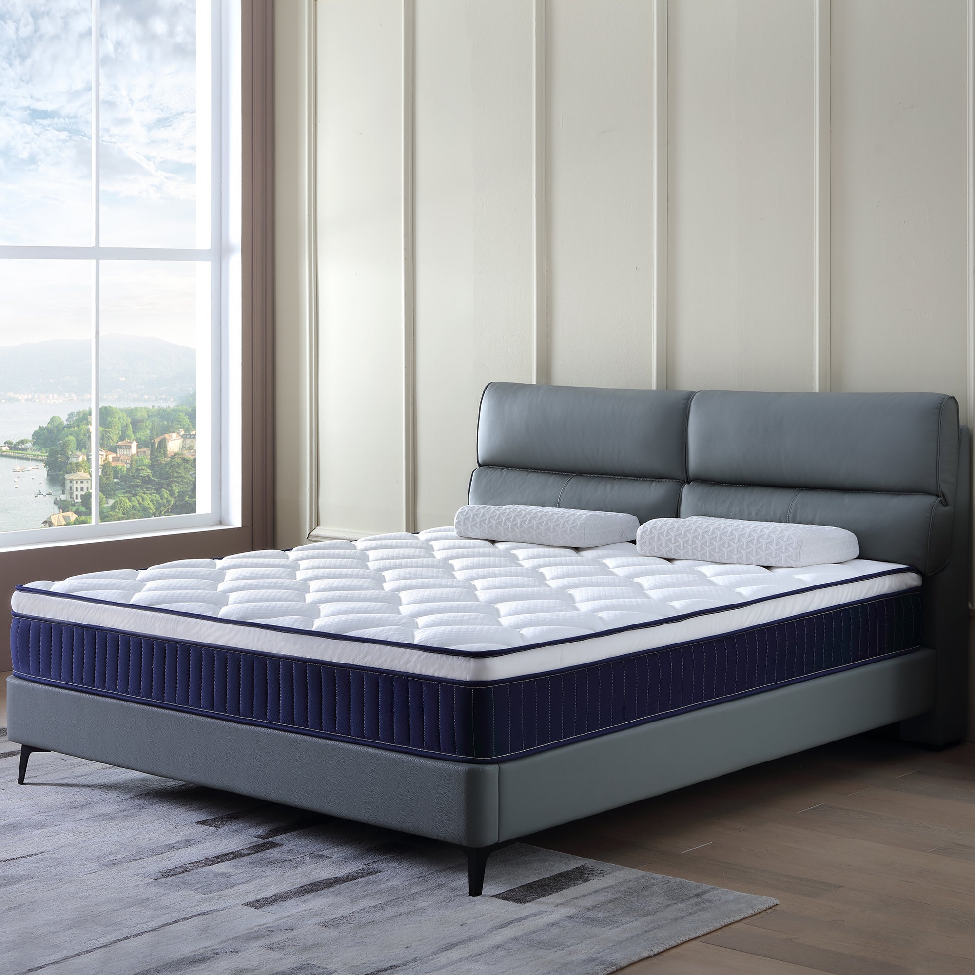 10 Inch Plush Memory Foam Pocket Spring Hybrid Mattress In A Box With Certipur-US Certified Memory Foam
