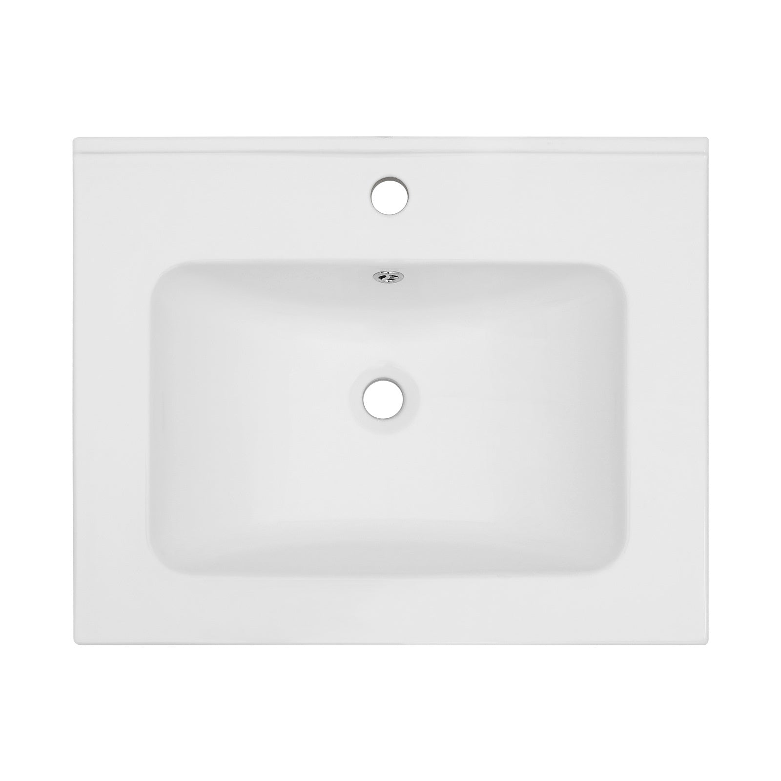 Premium Ceramic Rectangular Vanity Top White Overflow Homary