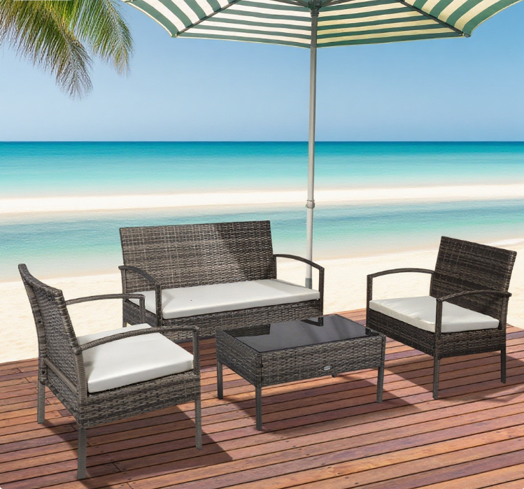 Loveseat Wicker Patio Furniture Set Indoor Outdoor Homary