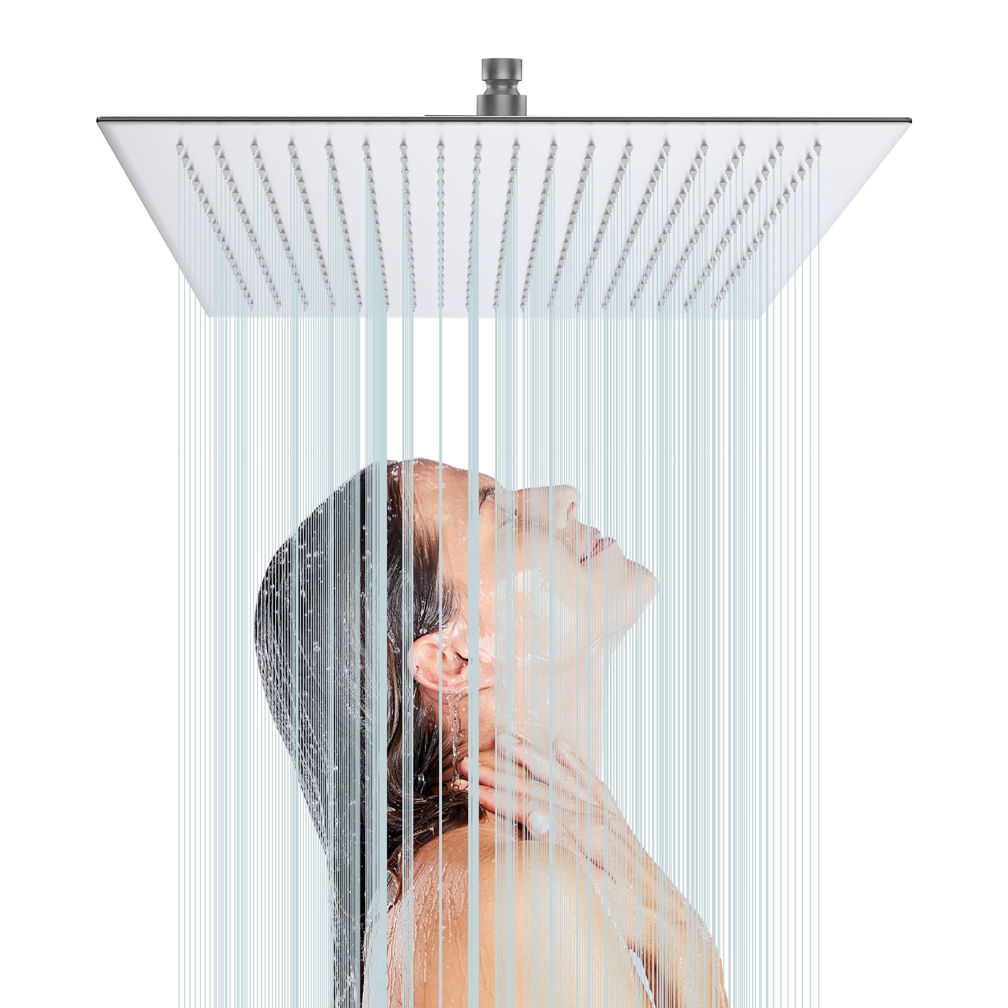 Square Ultra Thin 304 Stainless Steel Rain Shower Head Homary