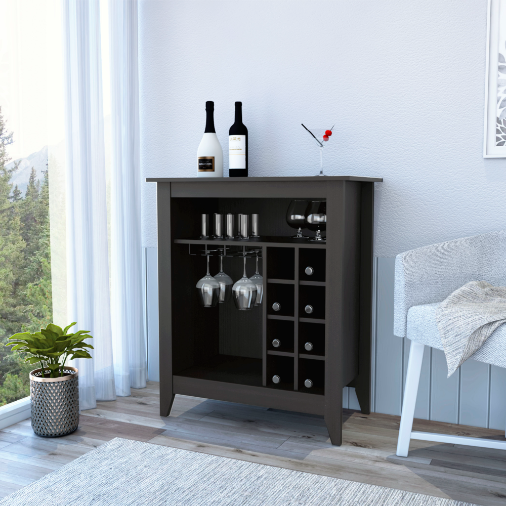 DEPOT E-SHOP Mojito Bar Cabinet Black 1 Open Drawer 1 Open Shelf Party lazy boy