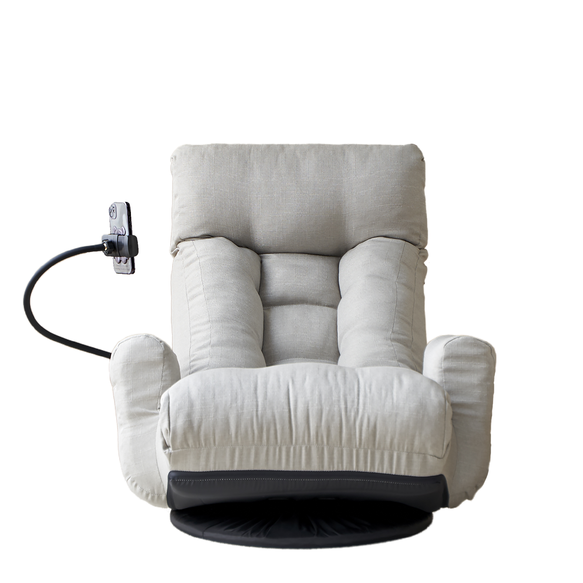 Adjustable Greay Swivel Lounge Chair with 360-Degree Rotating Seat and Headrest Support, Leisure Chair Deck Chair - Game Chair for Living Room
