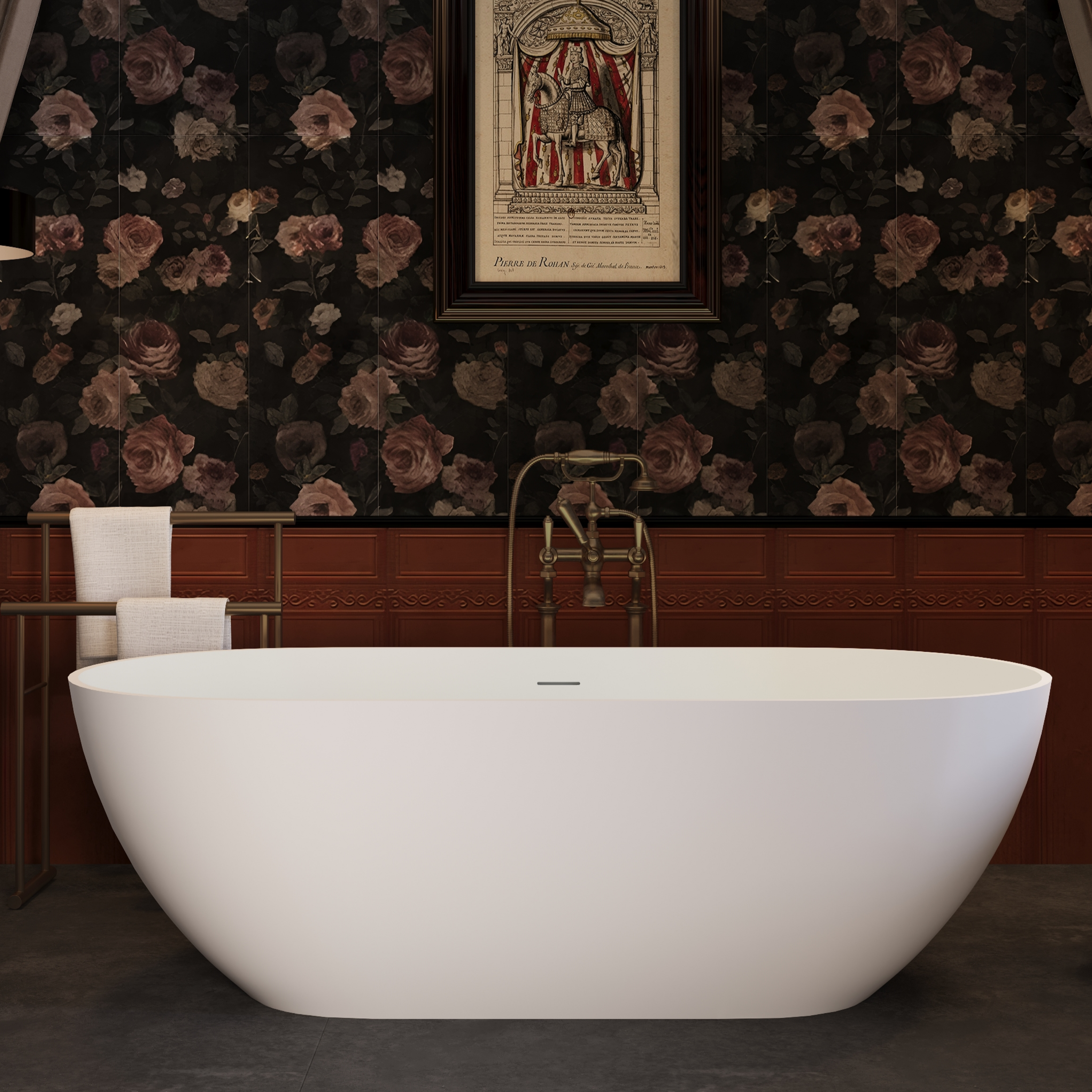 Freestanding Solid Surface Bathtub Handcrafted Stone Resin Drain Homary