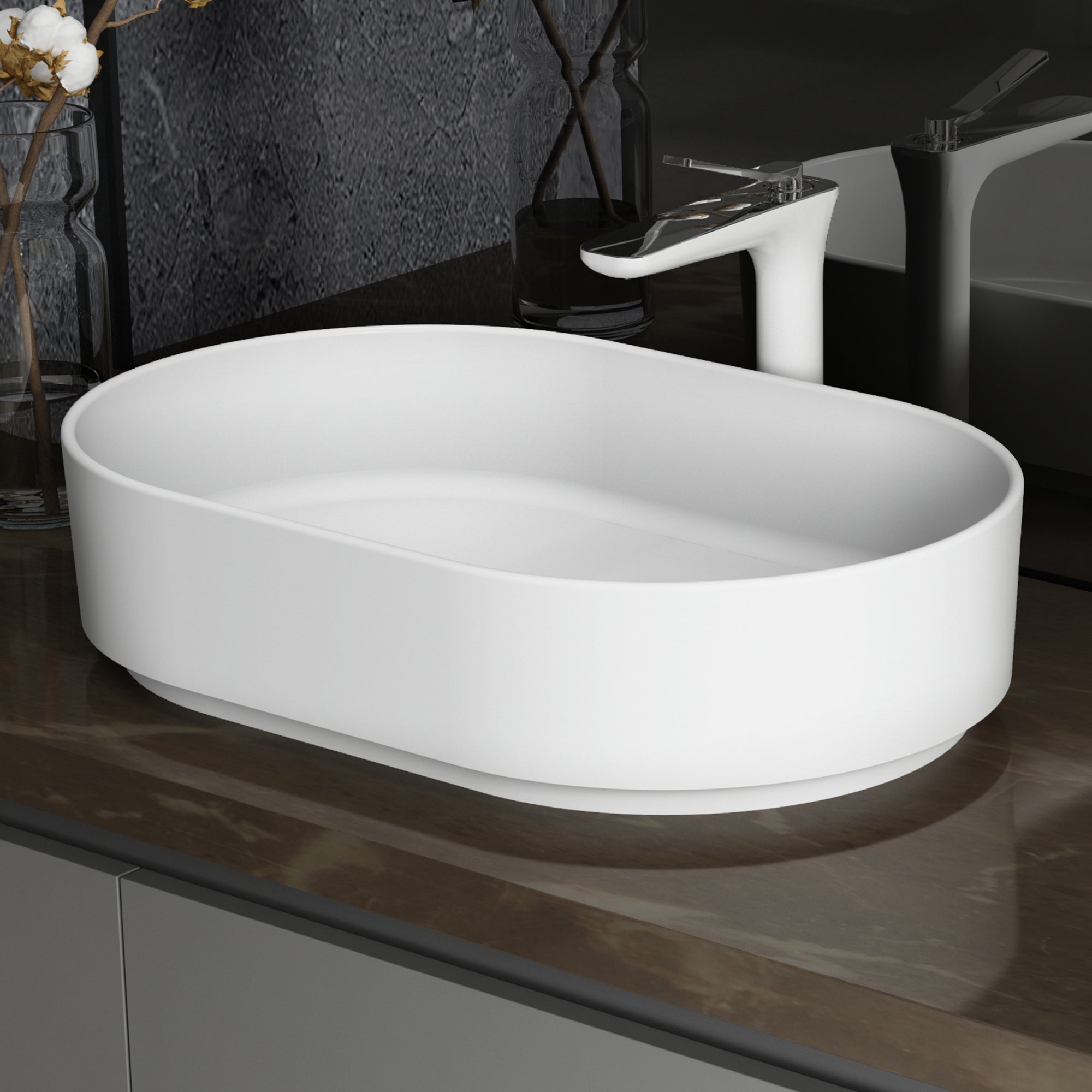 Solid Surface Basin Bathroom Vanity Compatible Homary