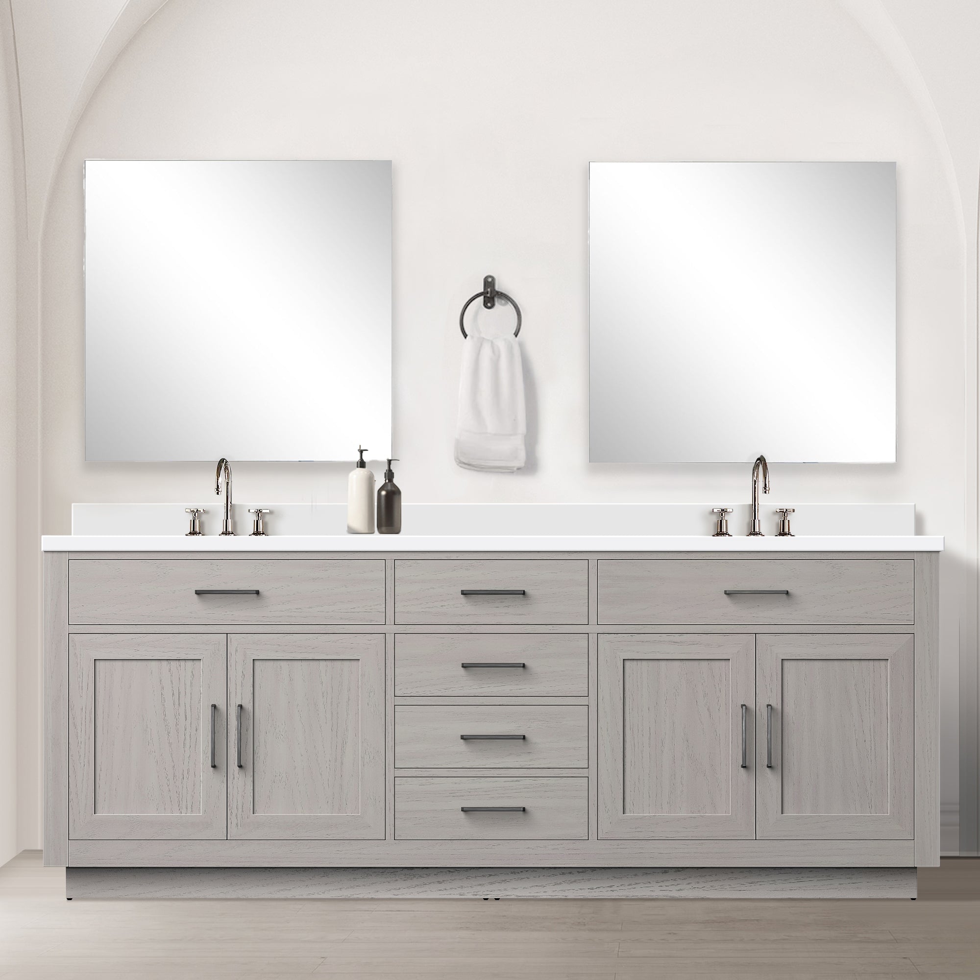 White Double Bath Vanity Carrara Marble Top Faucet Homary