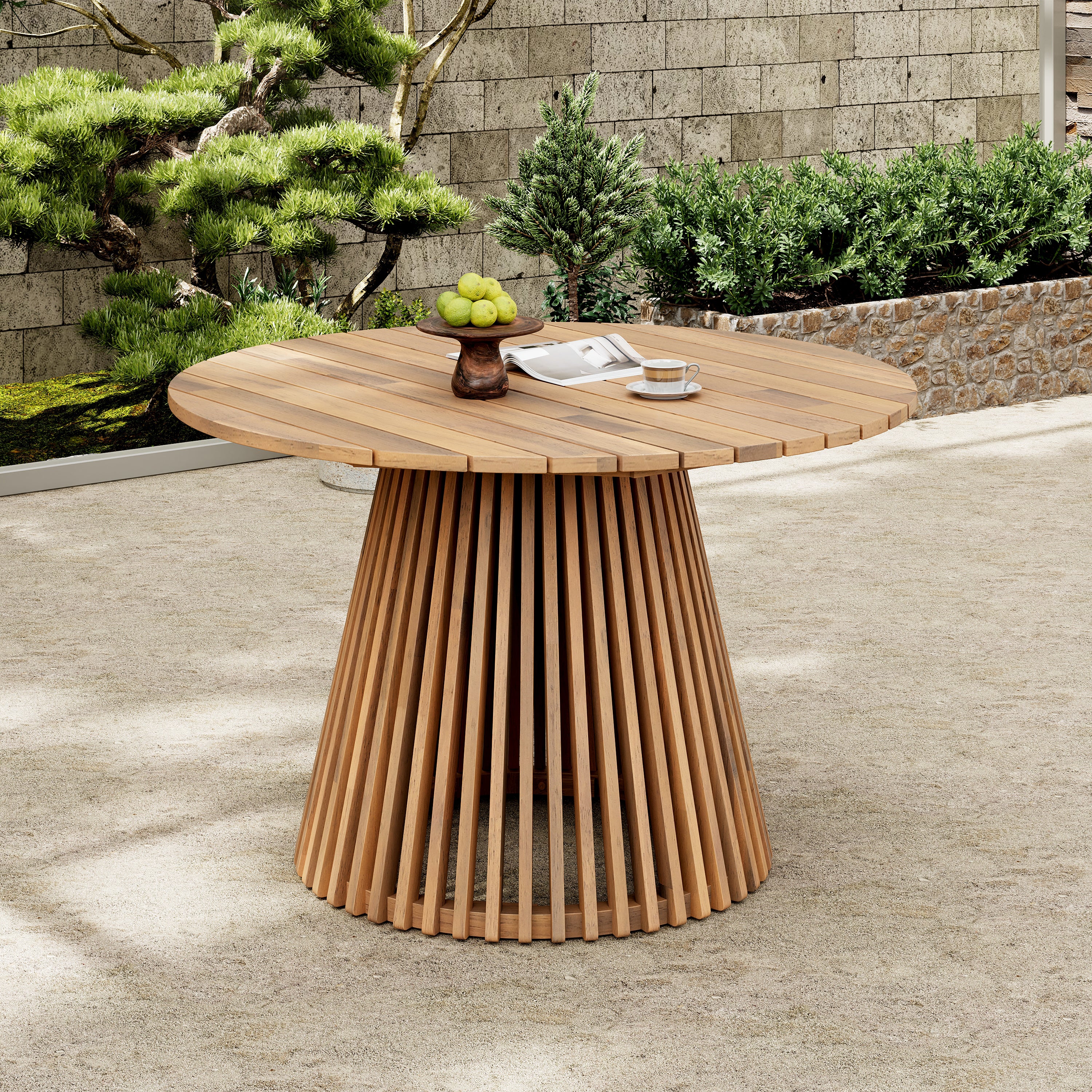 Outdoor 47.25 - inch Acacia Wood Patio Dining Table Homary