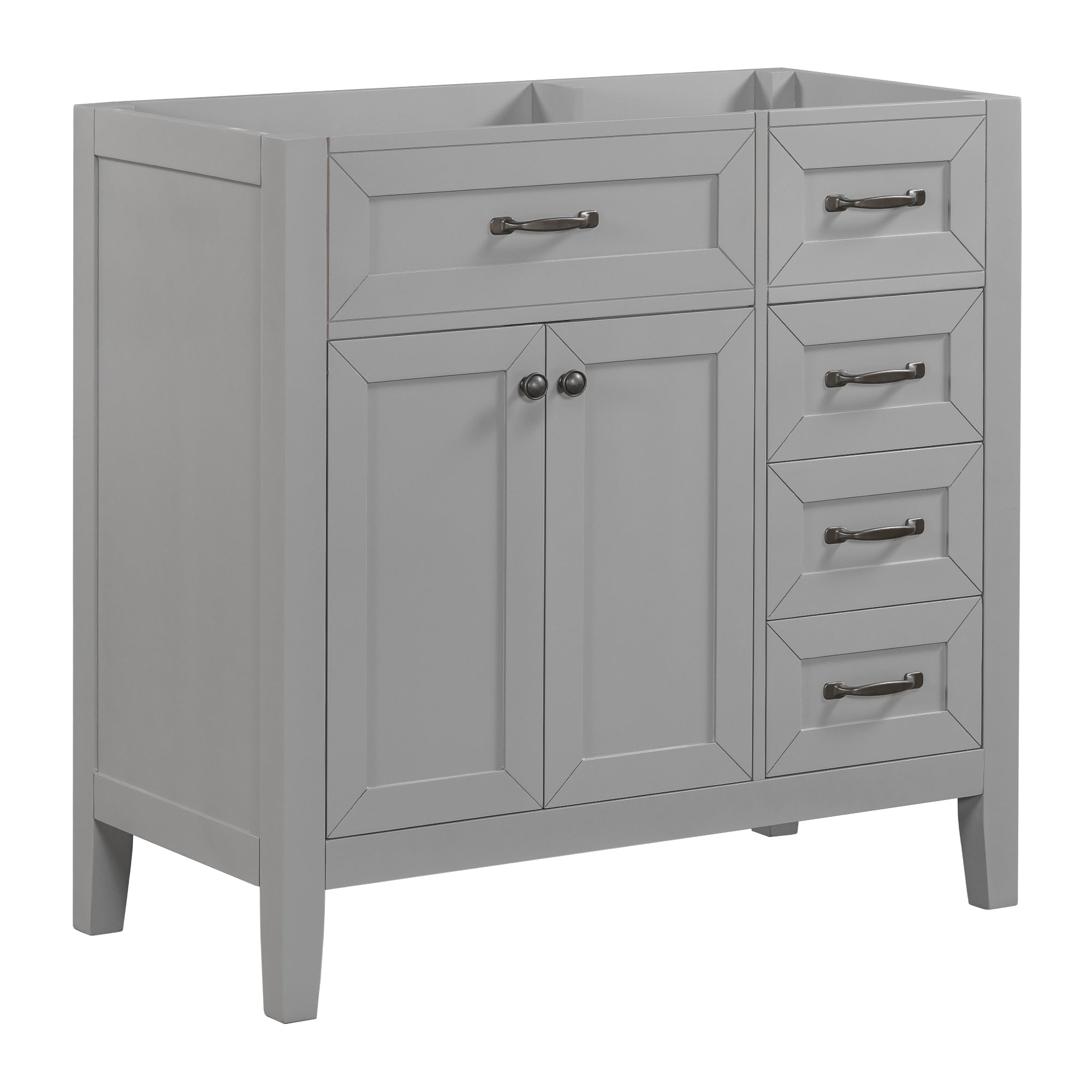 Bathroom Vanity Without Sink Cabinet Drawers MDF Grey zuri