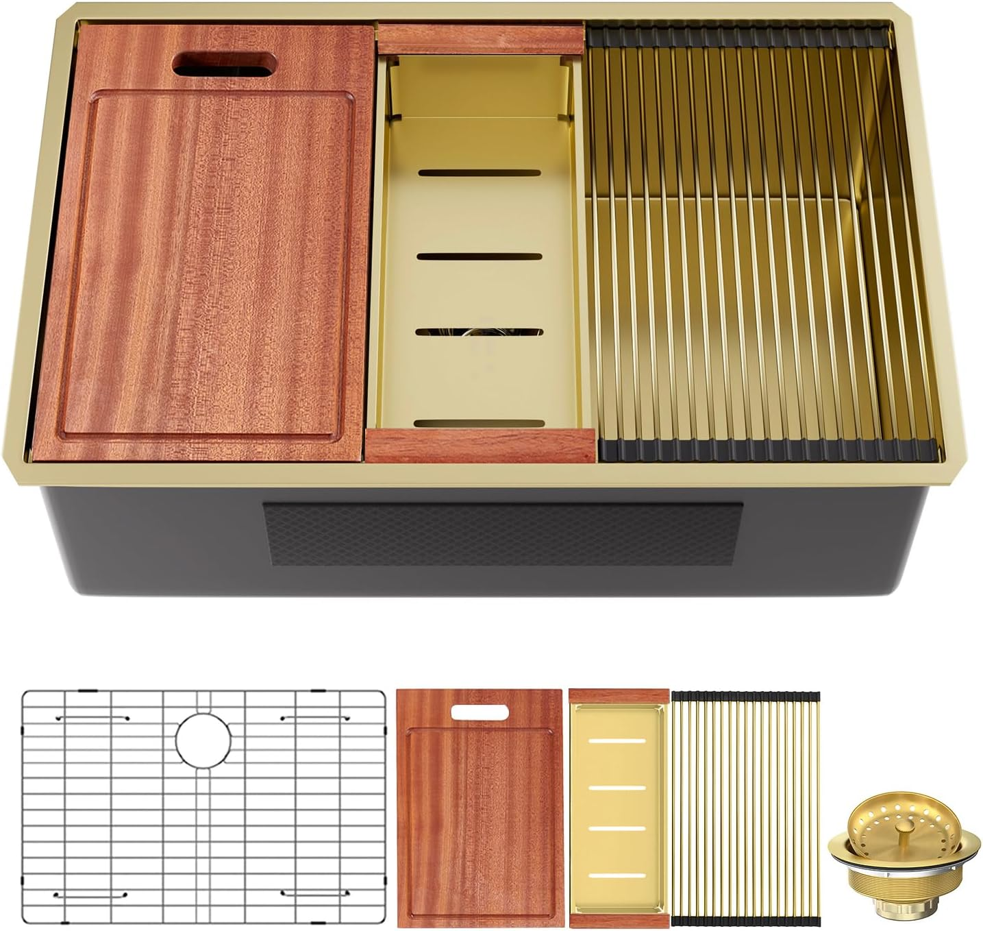 Undermount Workstation Kitchen Sink 16 Gauge Stainless Steel 10" Deep R10 Radius lazy boy