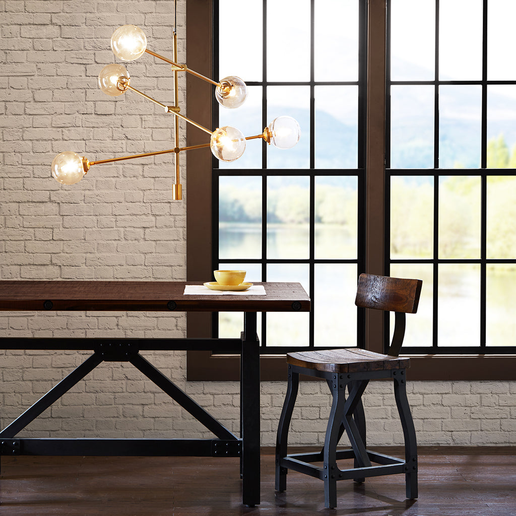 Cyrus 6-Globe Architectural Metal Chandelier zuri